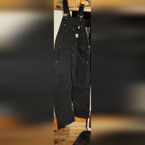 Carhartt Black Utility Bib Overalls